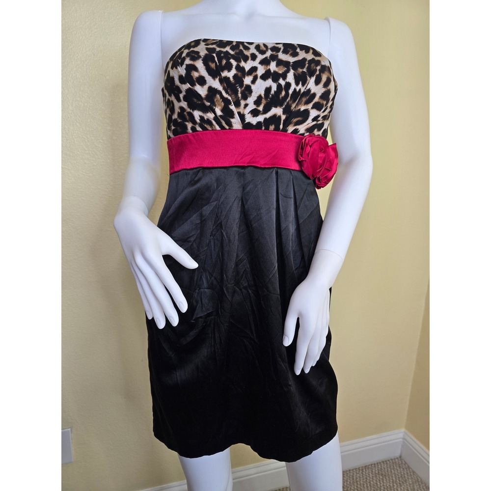Black Party Animal Print Flower Y2K Mini Formal Prom Sexy Youth 7 Small Dress